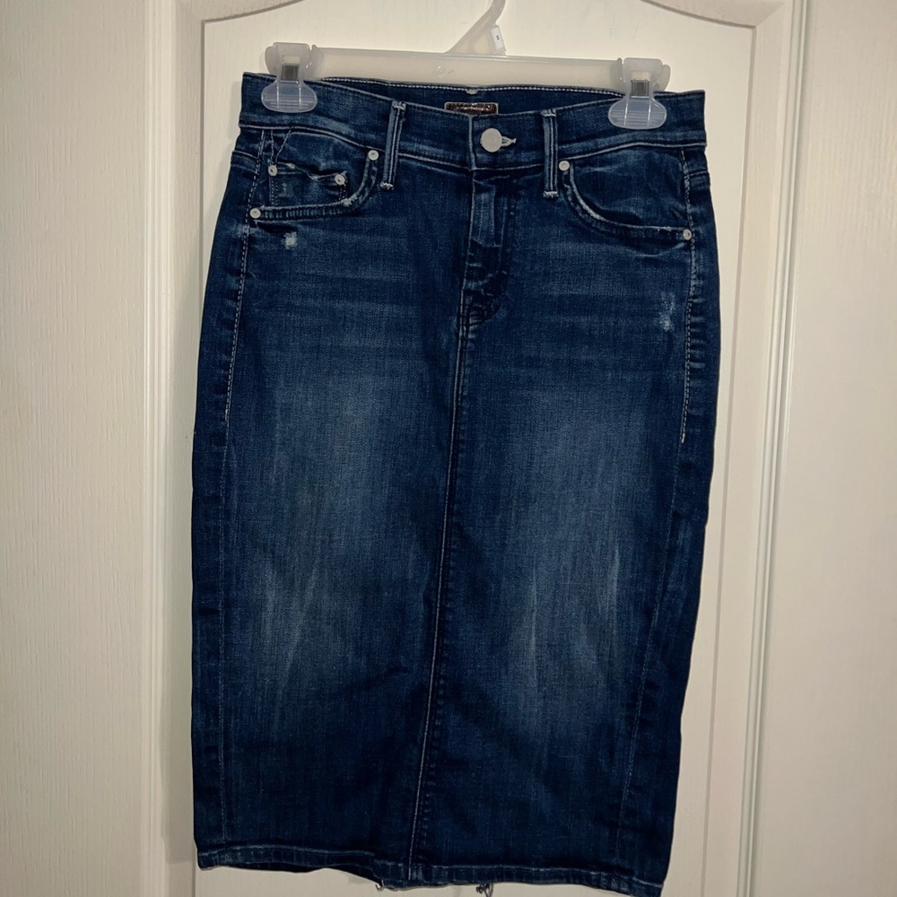 MOTHER Dark Blue Denim Skirt